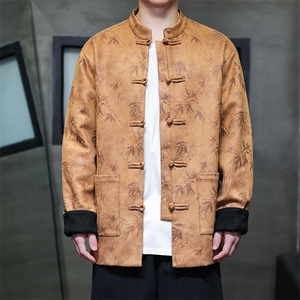 中式夹克秋装新款男士大码立领中山装外套男JK1818-P110控168图片