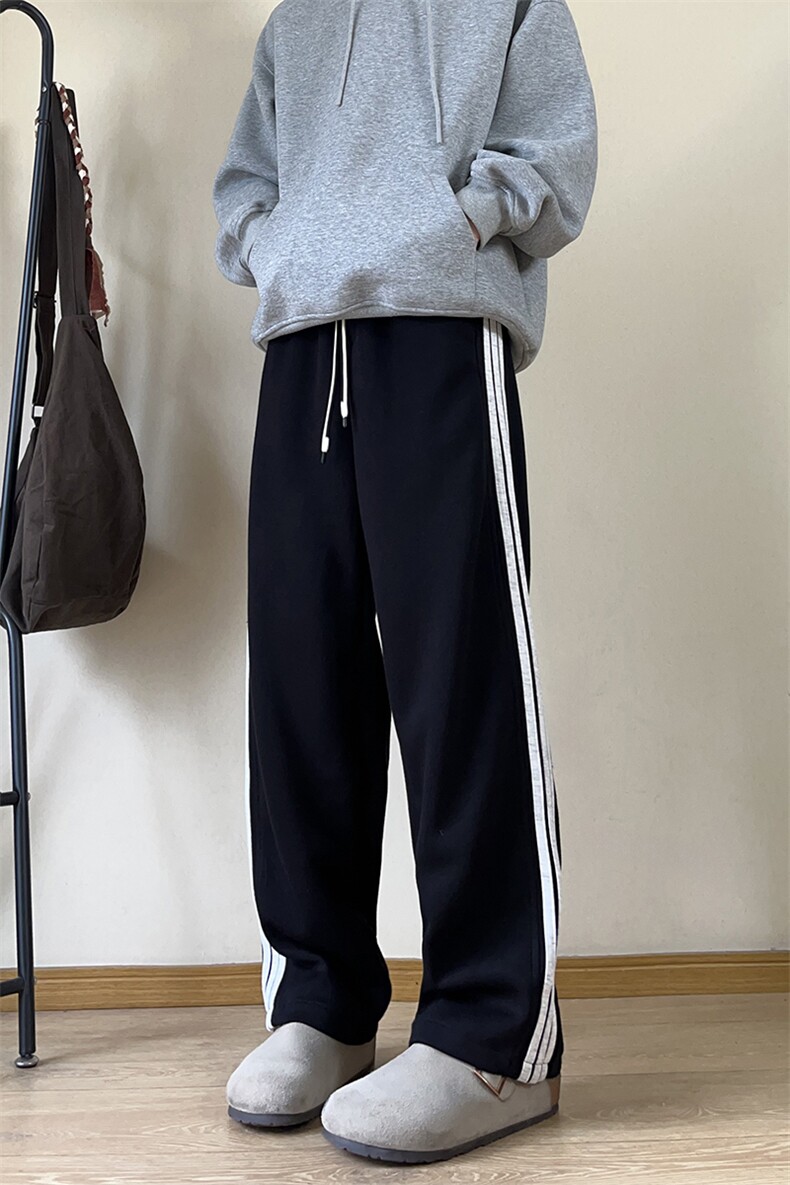 A178秋冬季新款三条杠卫裤直筒宽松潮牌裤子K2838P35限价65,男装休闲裤,电商A178