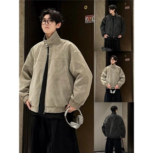 J530-P79 日系棒球服外套男春秋季日系复古休闲工装宽松上衣图片