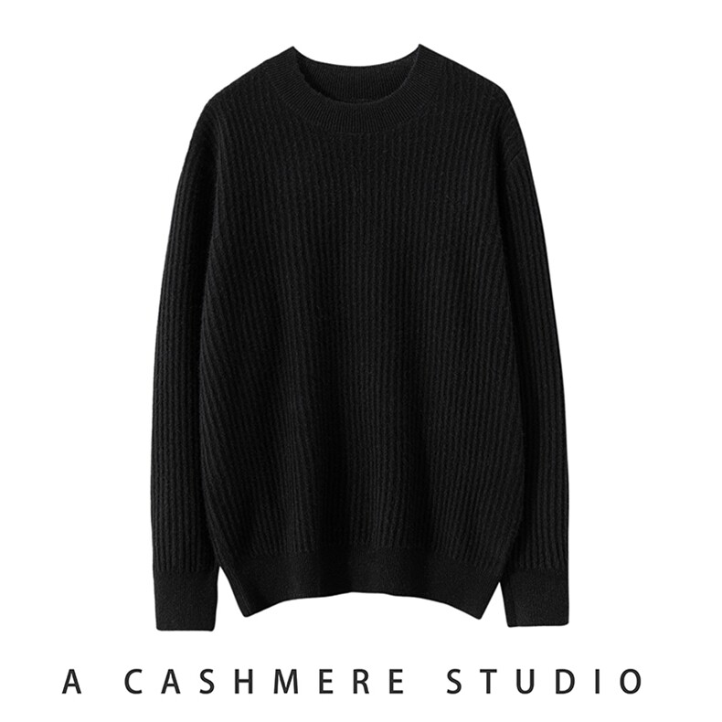 时尚百搭男士圆领羊绒衫简约休闲保暖毛衣高品质舒适面料，男装羊绒套衫，澳冬特羊绒