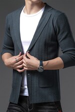 新款男针织衫秋季中年商务休闲男士翻领西装外套时尚百搭上衣，男装针织衫/毛衣，电商B212（原钱塘6029）