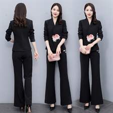 时尚潮流女装套装春季新款修身显瘦职业装气质优雅两件套，女装套装/套裙，红依一坊