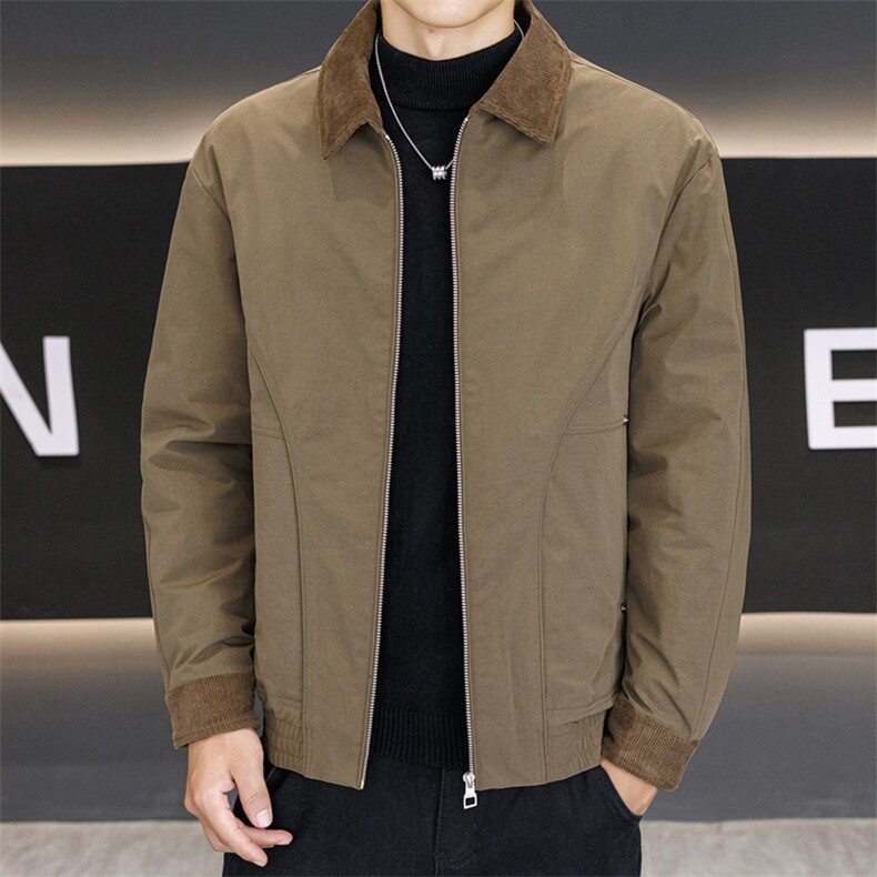 男装羽绒服2025新款痞帅翻领夹克外套男潮牌短款修身休闲时尚,男装羽绒服,星座914