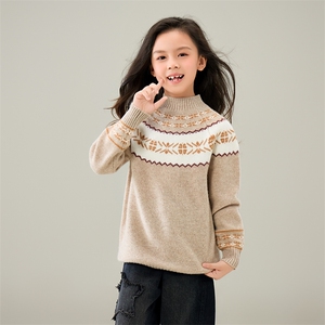 2025时尚百搭通勤简约羊毛衫男女同款儿童，童装儿童羊毛衫，奥澜羊绒
