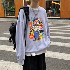 港风宽松多彩印花1休闲宽松圆领套头卫衣A817，男装卫衣，电商A132（原电商B245）