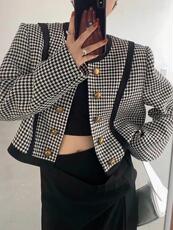 气质小格子外套，其它，欧妮卡蒂蔓