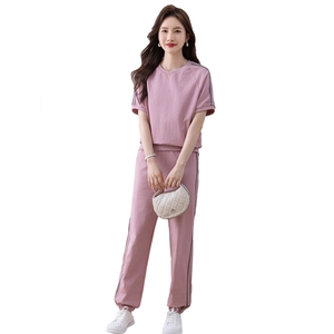 休闲运动服套装女2025新款夏装时尚纯棉韩版宽松显瘦卫衣两件套潮图片