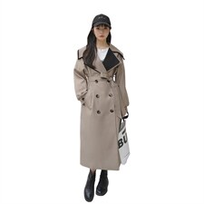 【现货】2022秋新高品质拼色双领过膝风衣251-607-P155-K218，女装风衣，浙宝189