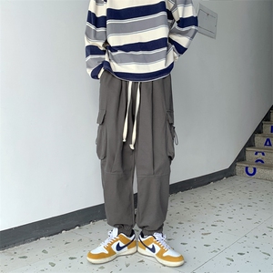 秋季新款 港风内景大码ins风大口袋工装裤 227-2*K309*P55控78图片