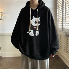 纯棉连帽卫衣男大码运动帽衫宽松薄WY2044-P35加绒款-P40，男装卫衣，电商A040