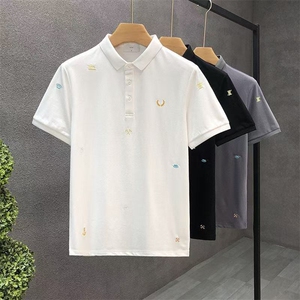 1506/QGP70160/P40新款高品质刺绣翻领Polo衫百搭休闲百搭有领t恤图片