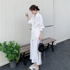 新款设计感衬衫半身裙两件套5542P175K288，女装套装/套裙，2C176