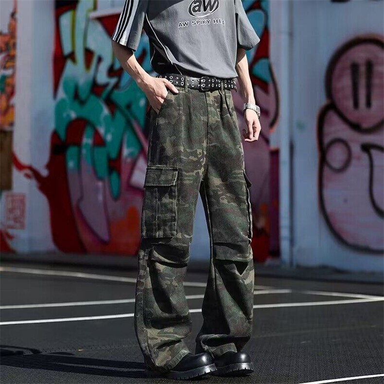 迷彩色工装裤男女韩版潮流大口袋帅气2026夏季ins长裤K6219-P49,男装休闲裤,星座412-2