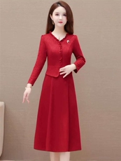 时尚妈妈旗袍连衣裙婚宴2025气质礼服新款洋气显中长瘦裙子，女装连衣裙，娇莉