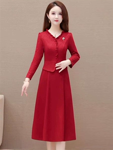 时尚妈妈旗袍连衣裙婚宴2025气质礼服新款洋气显中长瘦裙子图片