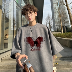 特P19控382024夏季新款麂皮绒圆领短袖T恤RT426，男装T恤，电商B370