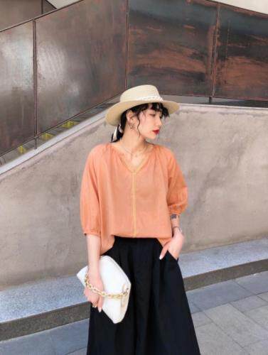 麻料小衫，女装，依纤