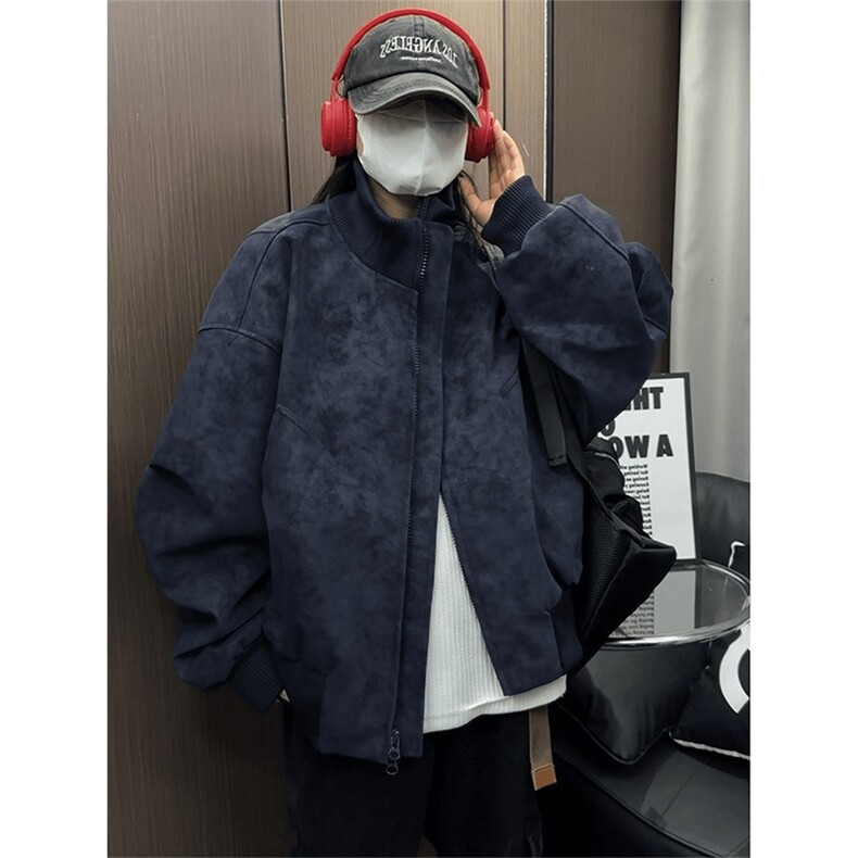 网图秋冬考拉同款美式街头皮衣外套宽松飞行夹克 A025-PY1169-P75图片