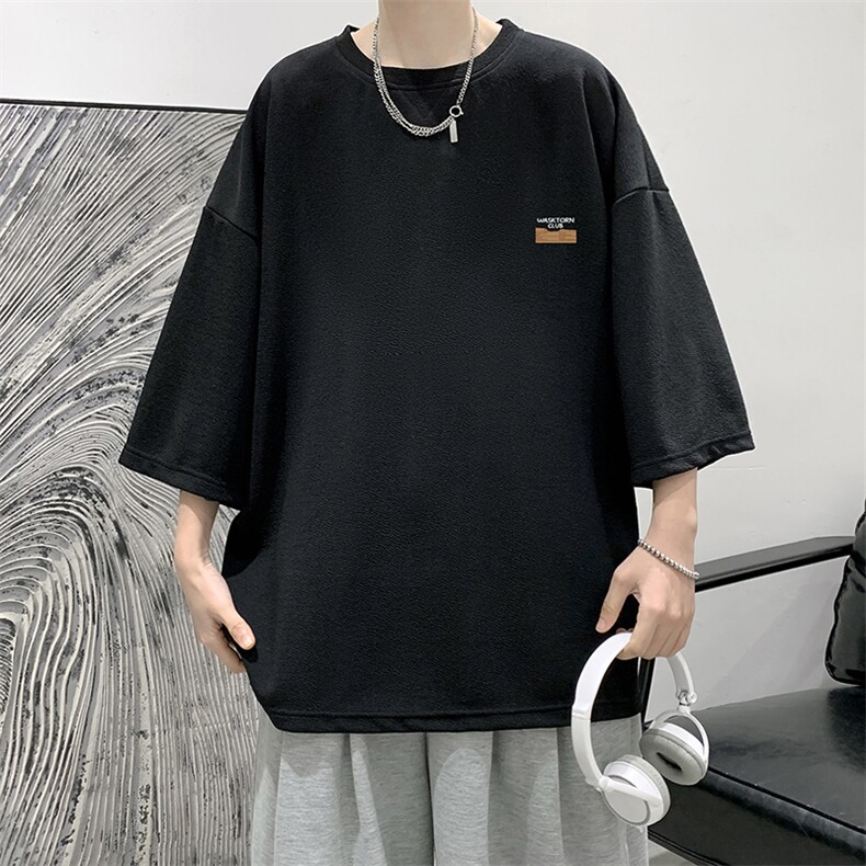冰丝七分袖t恤男大码五分袖男短袖男中袖Q11350-P30,男装T恤,电商A040