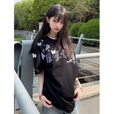 全刺绣蝴蝶纯棉短袖ZX0256-P35，男装T恤，星座313A(原308A-2)