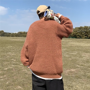 美式街头设计感圆领毛衣男慵懒风休闲针织衫MB613P40图片