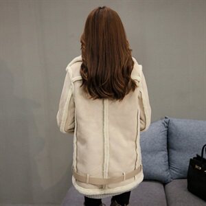 现货皮衣纯色POLO领2021年冬季长袖中长款时尚不掉毛,女装毛呢外套,奕薇雅