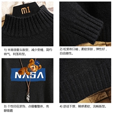 半高领毛衣男士大码针织衫男毛线衣男砖墙M18247-P45加绒款-P65，男装针织衫/毛衣，电商A040A