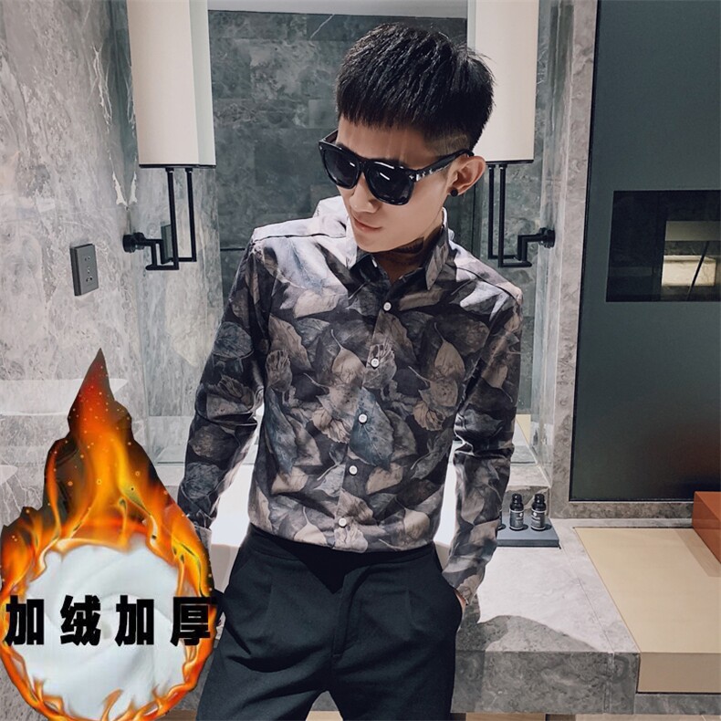 312A-835-P60  2025春夏社会精神小伙修身时尚衬衣长袖男衬衫A图片