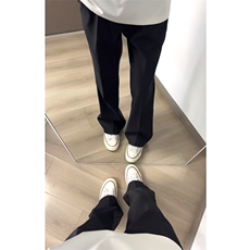 垂感冰丝西裤cleanfit黑色休闲裤微喇vibe裤子XK696-特P35，男装西裤，星座1213