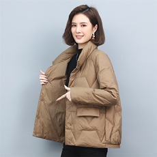 2022冬季新款女装时尚休闲保暖宽松舒适亮面羽绒服女，女装羽绒服，叶笙衣