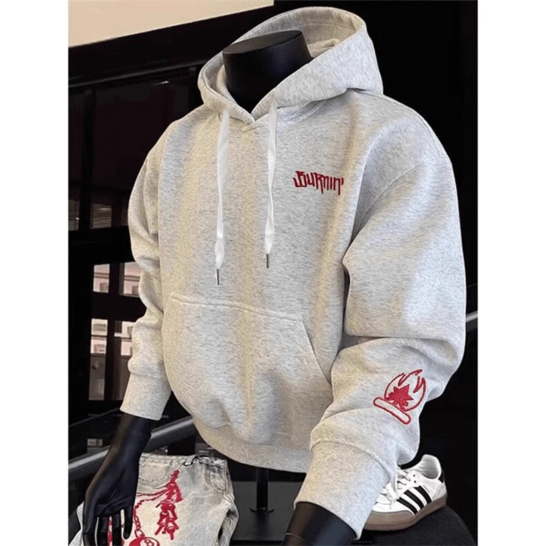 小火苗 加绒加厚刺绣连帽卫衣  D328-YY20-P68图片