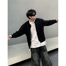 假两件针织衫毛衣男开衫外套复古拼色潮牌宽松慵懒风MYM189，男装针织衫/毛衣，星座1116A（原606A-3）
