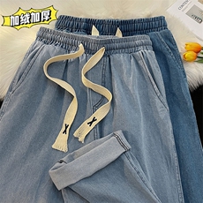 加绒牛仔裤男冬季加厚裤子直筒阔腿长裤冬装KLY115J特批44，男装牛仔裤，电商A042
