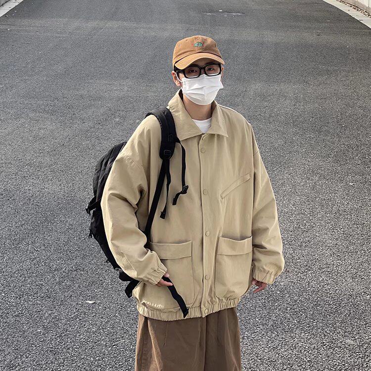 2025年春季日系复古翻领工装夹克外套男士原宿风宽松休闲外套,男装夹克,星座1210-1