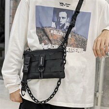 0540胸包休闲个性斜挎包新款嘻哈腰包男潮牌帆布大容量单肩包，鞋类箱包男包，星座510A-2