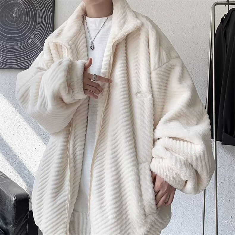 毛毛衣外套男冬季保暖加绒棉服2024新款潮牌士立领棉衣MF275-P72,男装棉衣,星座412-2