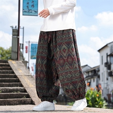 2025秋冬新款加厚保暖民族风灯笼裤风宽松休闲裤2530-P75，男装民族服装，电商A057B