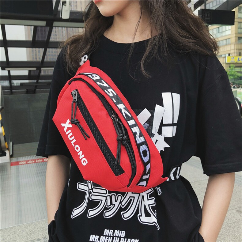新款夏季字母拉链时尚情侣印花时尚潮流腰包牛津布斜跨包,女包单肩包,星座510A-2