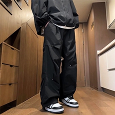 日系工装裤男高街潮牌秋季ins欧美嘻哈运动休闲裤机能风裤子，男装休闲裤，星座716-3