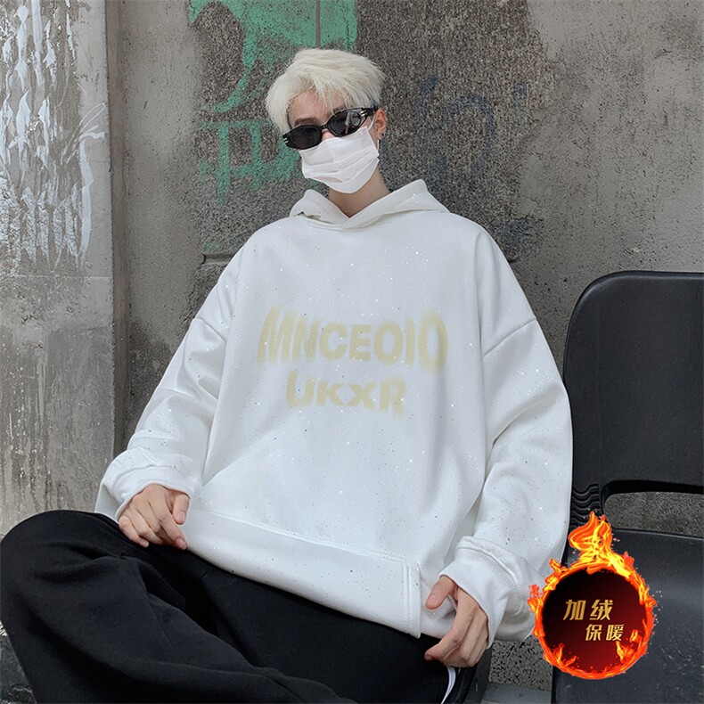 抖音得物高品质重磅全棉二开支持退换360克满天星连帽卫衣1013,男装卫衣,电商A486