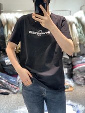 新款韩版字母印花图案百搭简约短袖T恤，女装T恤，L·H·X