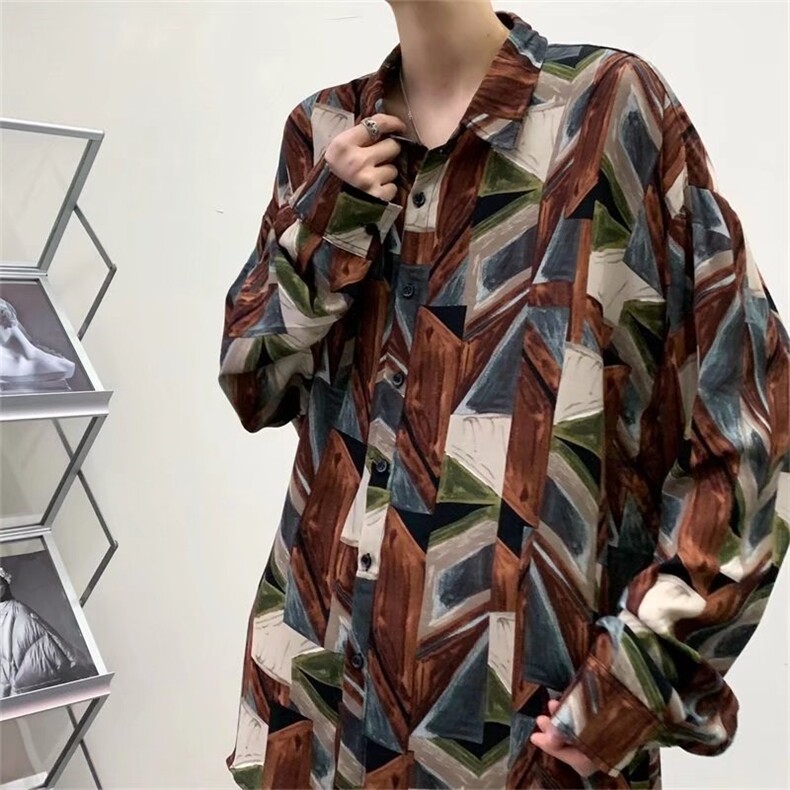C164-P28新款潮潮流青春流行男慵懒衬衫宽松型长袖,男装衬衫,电商B323A