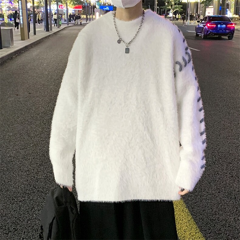 网图84735-P68毛衣男生加厚ins潮牌港风日系百搭休闲复古针织衫,男装针织衫/毛衣,电商D310B