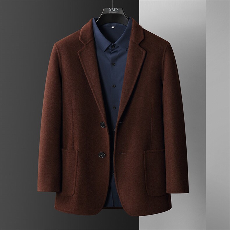秋冬季新款男士都市休闲百搭羊毛大衣小西服男装，男装羊毛衫，琳尚羊绒
