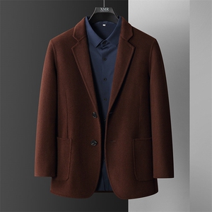 秋冬季新款男士都市休闲百搭羊毛大衣小西服男装,男装羊毛衫,琳尚羊绒