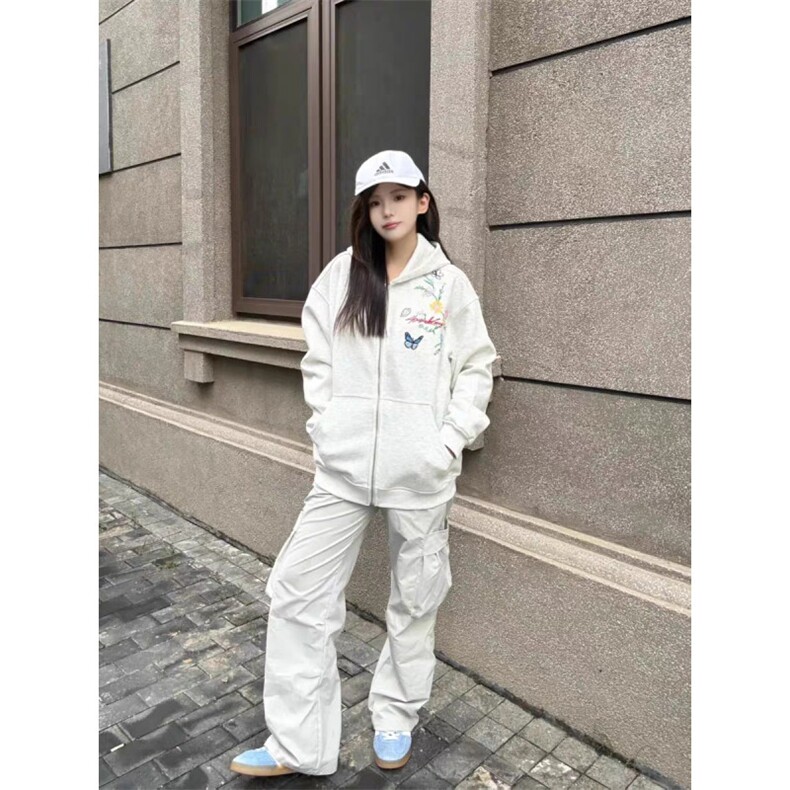 5436-P62高质量/万针刺绣/白金拉链字母刺绣连帽开衫卫衣薄款,女装卫衣/绒衫,星座617A-2