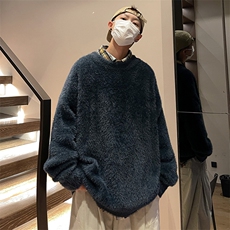 秋冬新款男士针织衫圆领男士马海毛毛衣男A071-6608-P55，男装针织衫/毛衣，电商A071