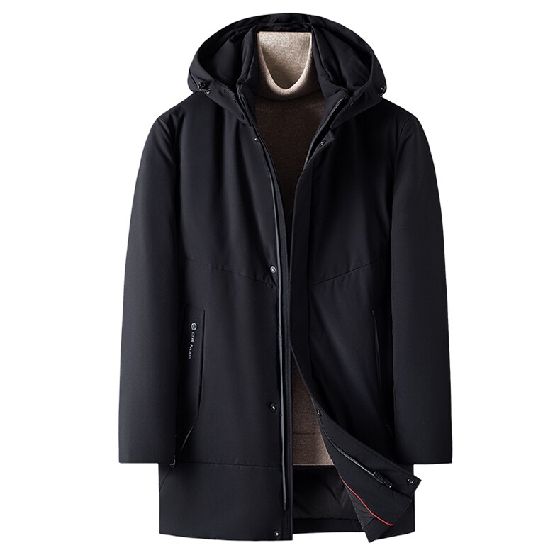 羽绒服男士商务冬季新款休闲连帽可卸中长款保暖外套DD21721-P400,男装羽绒服,电商B212（原钱塘6029）