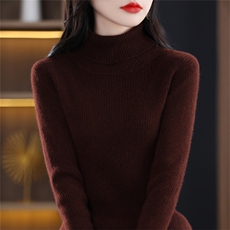 专柜同款半高领打底衫修身显瘦针织衫女内搭洋气长袖毛衫2022秋冬，女装针织衫/毛衣，暖姿羊绒