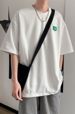 凹凸格绣标开叉短袖t恤男女同款021P35，男装T恤，电商A309